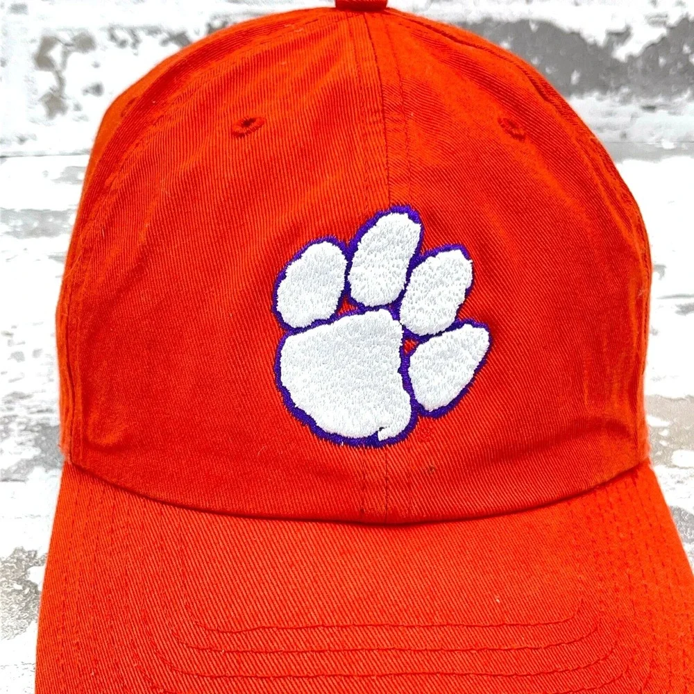 Clemson Tigers Hat Cap Strap Back Orange Dad Baseball Adjustable Plain Twill Paw